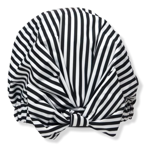 Striped shower cap