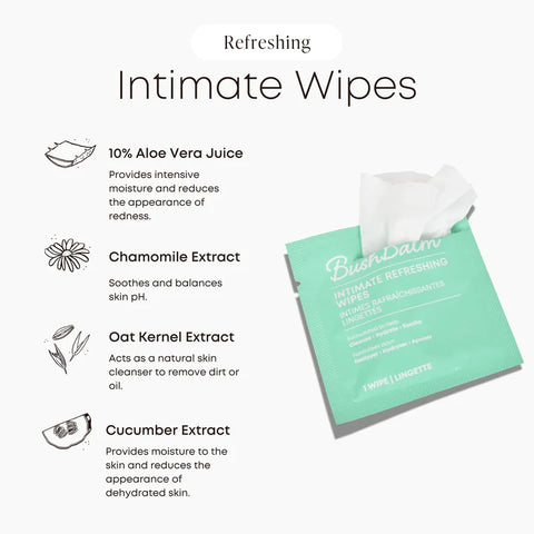 Intimate refreshing wipes