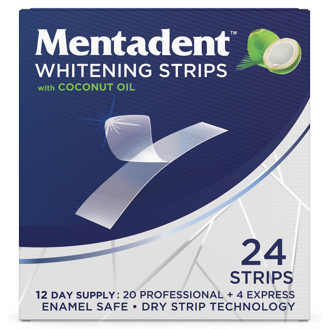 MENTADENT TEETH WHITENING STRIPS (24-COUNT)